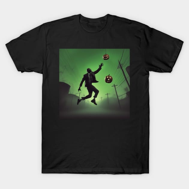 Michael Jordan Jumps catch halloween pumpkins T-Shirt by nikkimilles_